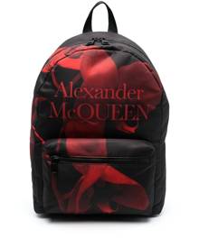 Alexander McQueen logo abstract-pattern print backpack - Black