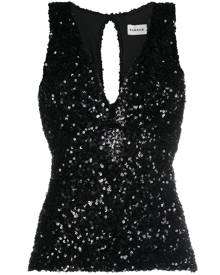 P.A.R.O.S.H. sequin-embellished sleeveless top - Black