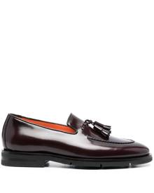 Santoni Grizzly tassel leather loafers - Red