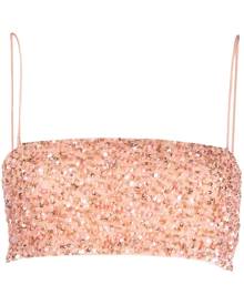 Retrofete sequin-embellished cropped top - Pink