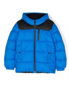 BOSS Kidswear logo-print puffer jacket - Blue