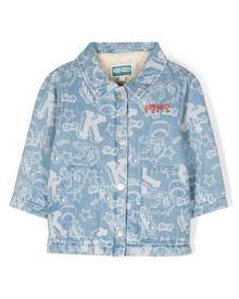 Kenzo Kids graphic-print denim jacket - Blue