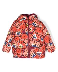 Kenzo Kids floral-print reversible puffer jacket - Orange