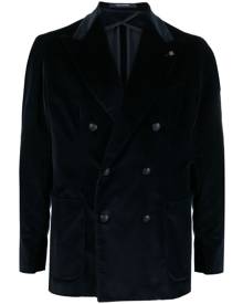 Tagliatore double-breasted velvet blazer - Blue