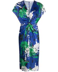 Prabal Gurung botanical-print silk dress - Blue