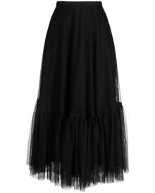 ANOUKI tulle-overlay midi skirt - Black