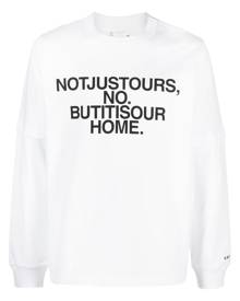 sacai slogan-print layered T-shirt - White