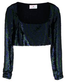 Chiara Ferragni sequin-embellished cropped top - Blue