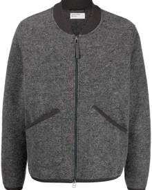 Universal Works band-collar knitted bomber jacket - Grey