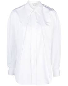 Alexander McQueen pleated cotton-poplin shirt - White