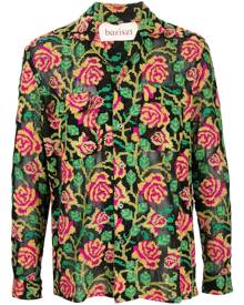 Baziszt floral-embroidery cotton shirt - Black