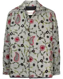 Baziszt Ariana floral-embroidery jacket - Grey