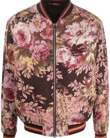 ETRO floral-print zip-up bomber jacket - Brown