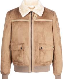 Patrizia Pepe faux-shearling collar bomber jacket - Brown