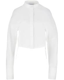 Ferragamo band-collar cotton poplin shirt - White