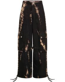 Dion Lee tie dye-print wide-leg jeans - Black