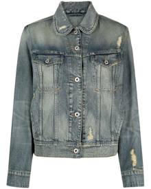 Kenzo Peter Pan-collar ripped denim jacket - Blue