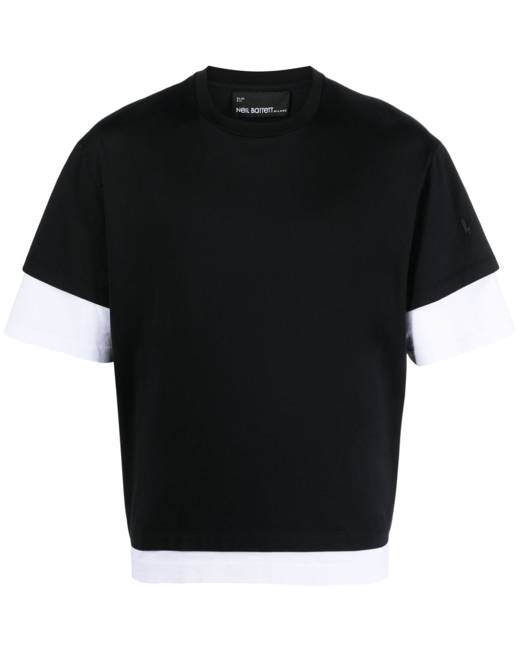 And Now This Men's Oversized-Fit Layered Contrast Long-Sleeve T