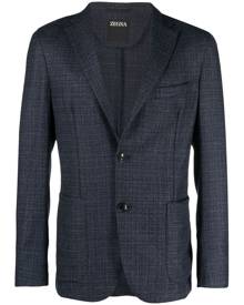 Zegna single-breasted tweed blazer - Blue