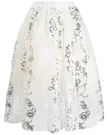 Simone Rocha sequin-embellished tulle midi skirt - White