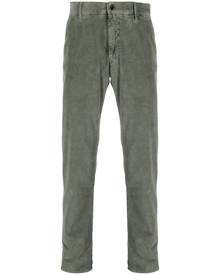 Incotex logo-embroidered corduroy tapered trousers - Green