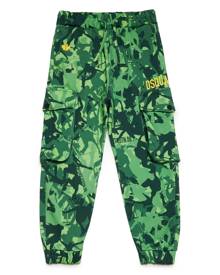 DSQUARED2 KIDS camouflage-print cargo track pants - Green