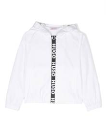 HUGO KIDS logo-print hooded windbreaker - White