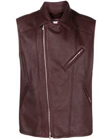 Brunello Cucinelli sheepskin biker vest - Red