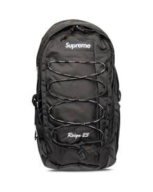 Supreme logo-patch backpack - Black
