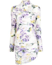 Off-White floral-print draped dress - Green