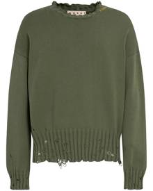 Marni distressed-finish knit jumper - Green