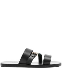 Ancient Greek Sandals Ifiklis flat leather sandals - Black