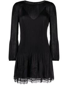 Maje long-sleeved pleated minidress - Black