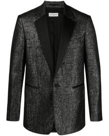 DRIES VAN NOTEN glitter-detail tuxedo blazer - Black