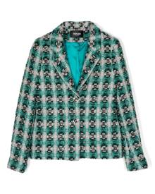 Versace Kids tweed single-breasted blazer - Green