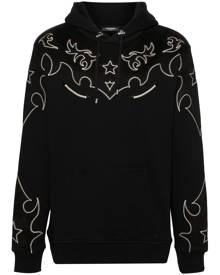 Balmain western-style whipstitch cotton hoodie - Black