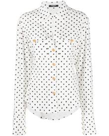 Balmain polka-dot long-sleeve shirt - White