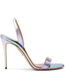 Aquazzura 105mm So Nude iridescent leather sandals - Purple