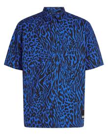 Karl Lagerfeld Jeans animal-print organic cotton shirt - Blue