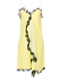 Off-White leather lace-detail dress - Yellow