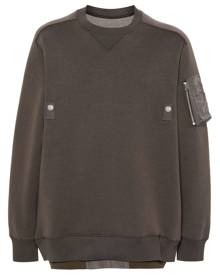 sacai layered jersey sweatshirt - Brown