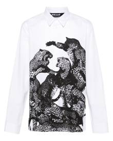 Just Cavalli jaguar-print cotton shirt - White