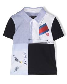 Lapin House patchwork polo shirt - White