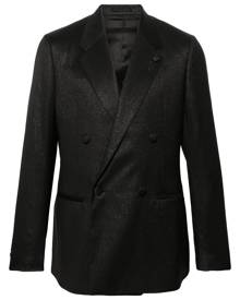 Lardini double-breasted metallic-threading blazer - Black