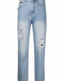 Philipp Plein cropped boyfriend jeans - Blue