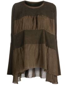Uma Wang long-sleeve shantung T-shirt - Brown