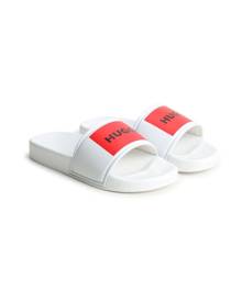 HUGO KIDS Aqua logo-print slides - White