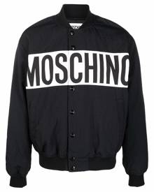 Moschino logo print bomber jacket - Black