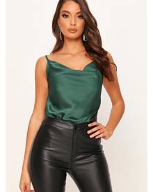 green satin cami top