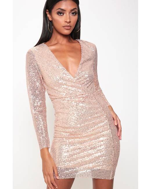 i saw it first pink sequin dress